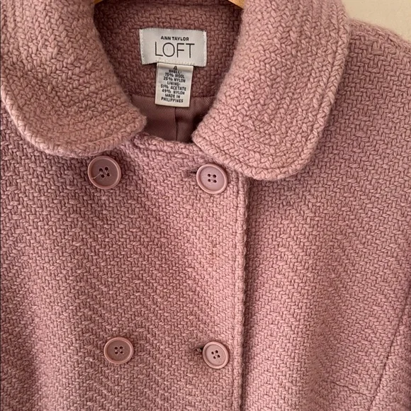 Ann Taylor Loft Pinkish double breasted Pea Coat - Picture 2 of 11
